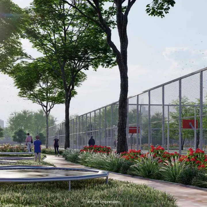 Residential street rendering — artist's impression from the developer brochure