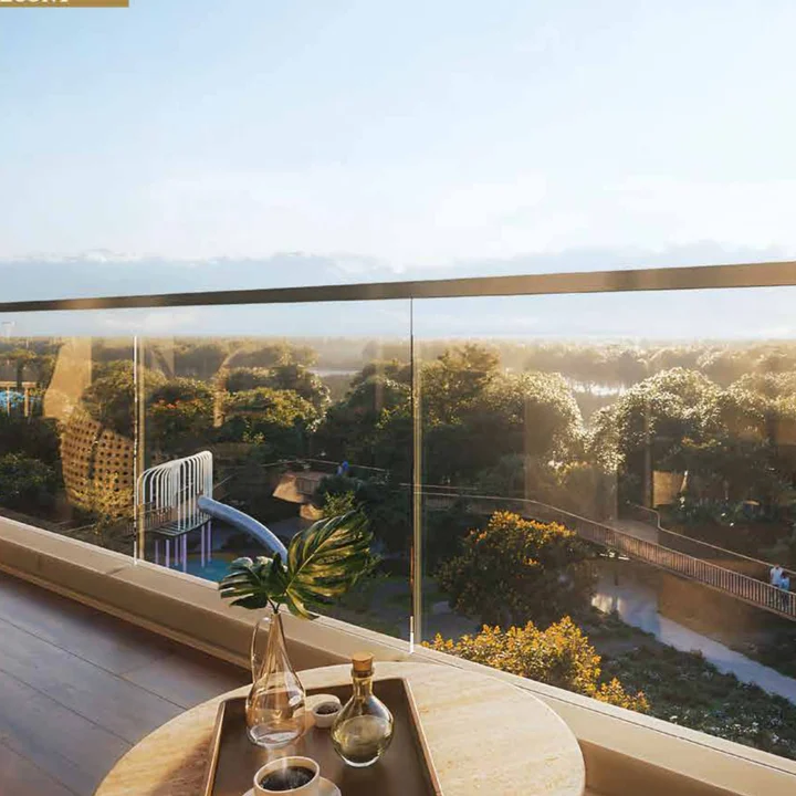 Balcony view rendering — artist's impression from the developer brochure