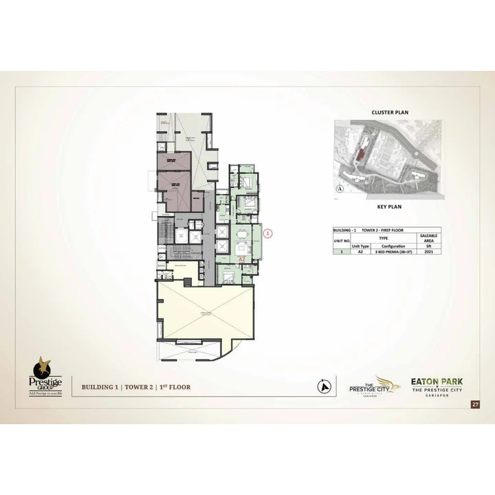 Eaton Park at The Prestige City Cluster plan variant on brochure page 27 Eaton Park at The Prestige City Cluster plan variant on brochure page 27