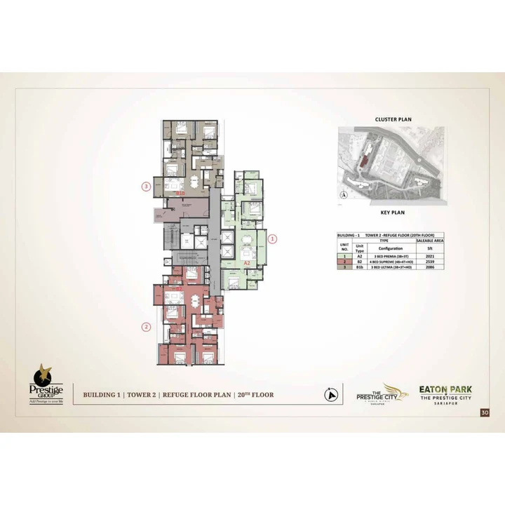 Eaton Park at The Prestige City Cluster plan variant on brochure page 30 Eaton Park at The Prestige City Cluster plan variant on brochure page 30