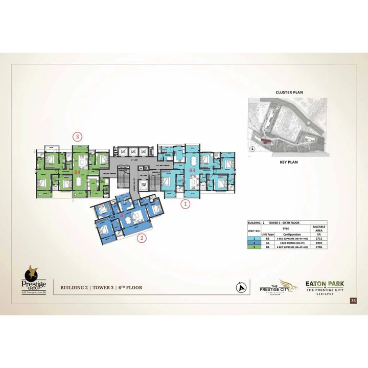 Eaton Park at The Prestige City Cluster plan variant on brochure page 35 Eaton Park at The Prestige City Cluster plan variant on brochure page 35