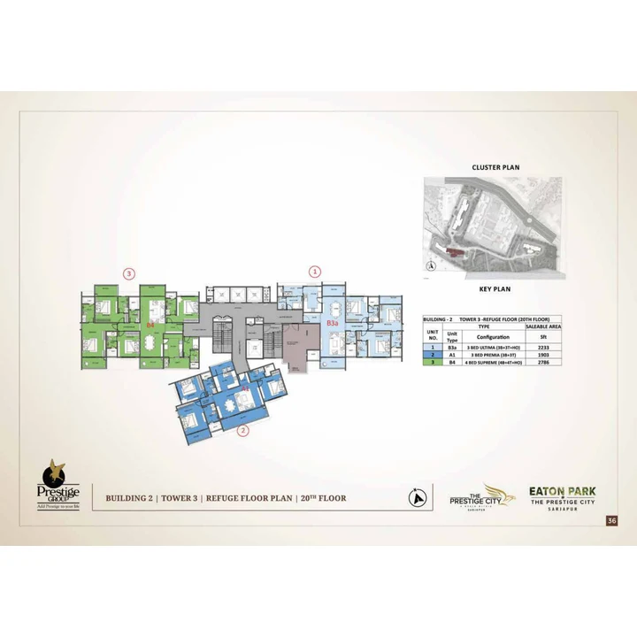 Eaton Park at The Prestige City Cluster plan variant on brochure page 36 Eaton Park at The Prestige City Cluster plan variant on brochure page 36