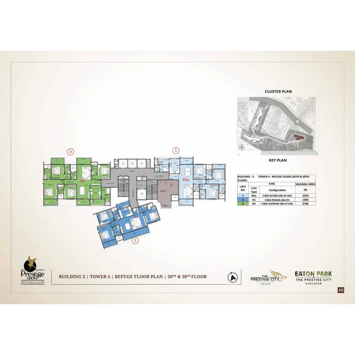 Eaton Park at The Prestige City Cluster plan variant on brochure page 40 Eaton Park at The Prestige City Cluster plan variant on brochure page 40