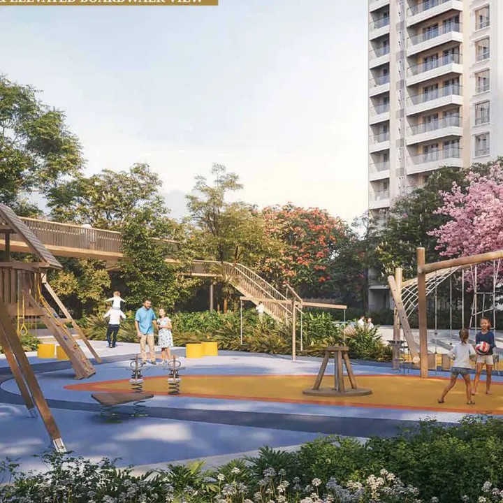 Children's play area rendering — artist's impression from the developer brochure