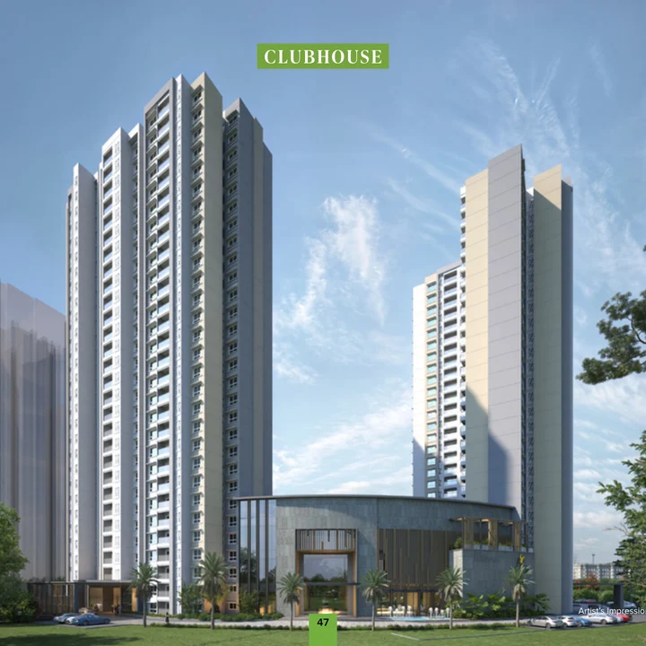 Clubhouse exterior rendering — artist's impression from the developer brochure