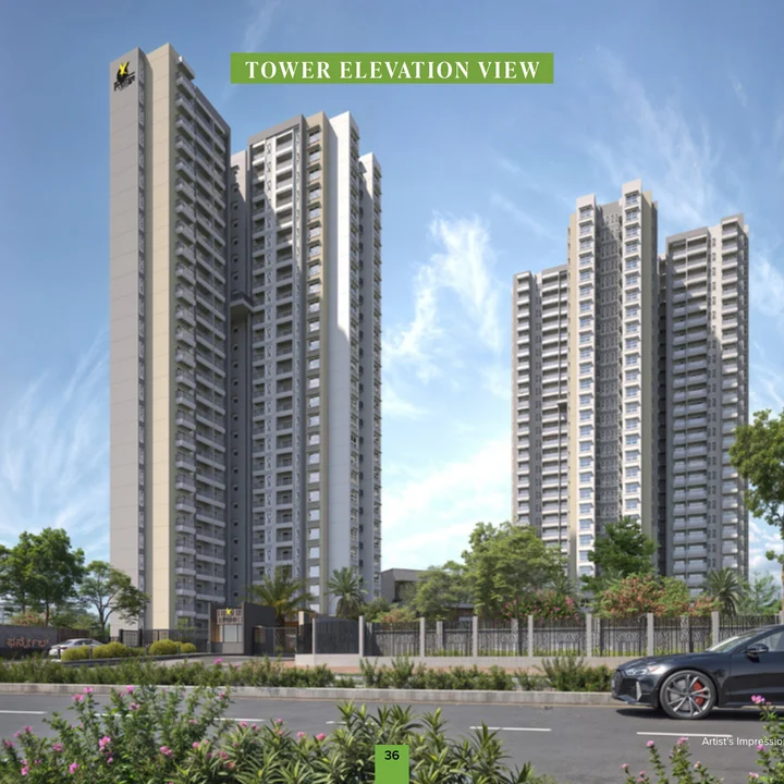 Residential towers rendering — artist's impression from the developer brochure