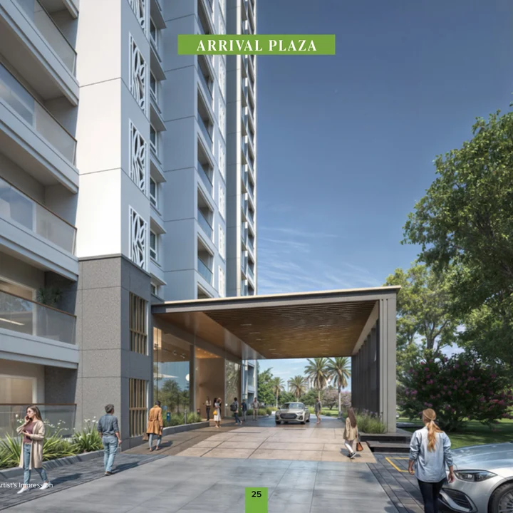 Tower entrance rendering — artist's impression from the developer brochure