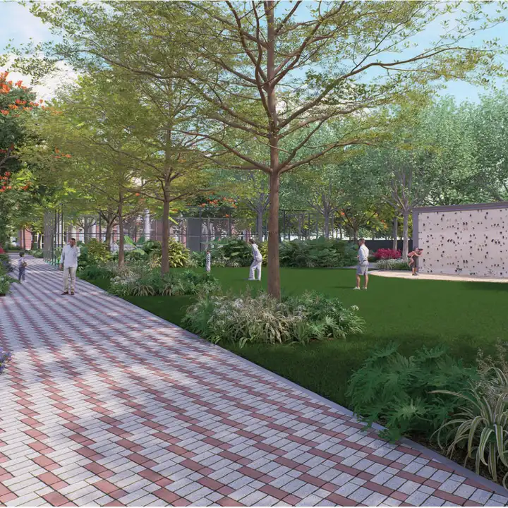 Climbing wall rendering — artist's impression from the developer brochure